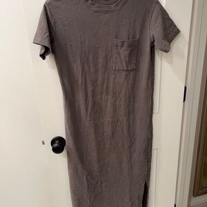 Casual Gray T-Shirt Dress XS
